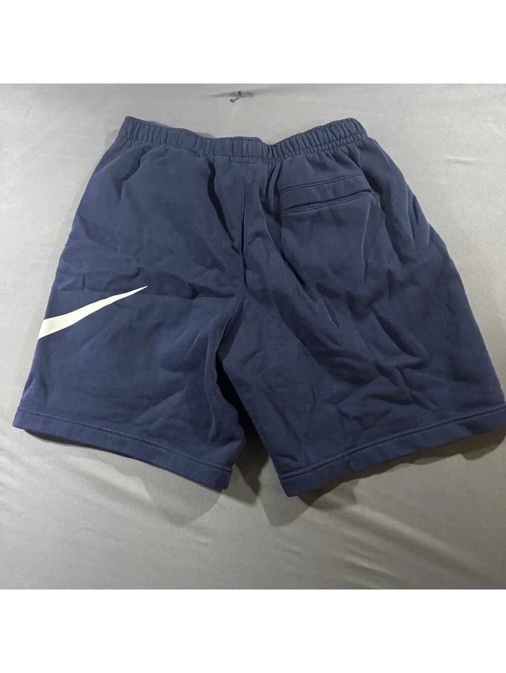 Nike Men Activewear Shorts L Navy Blue Sportswear Club Fleece Sweat Big Swoosh
